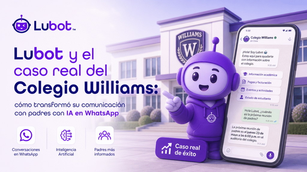 Lubot y el caso real del Colegio Williams: cómo transformó su comunicación con padres con IA en WhatsApp