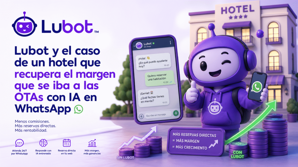 Lubot y el caso de un hotel que recupera el margen que se iba a las OTAs con IA en WhatsApp