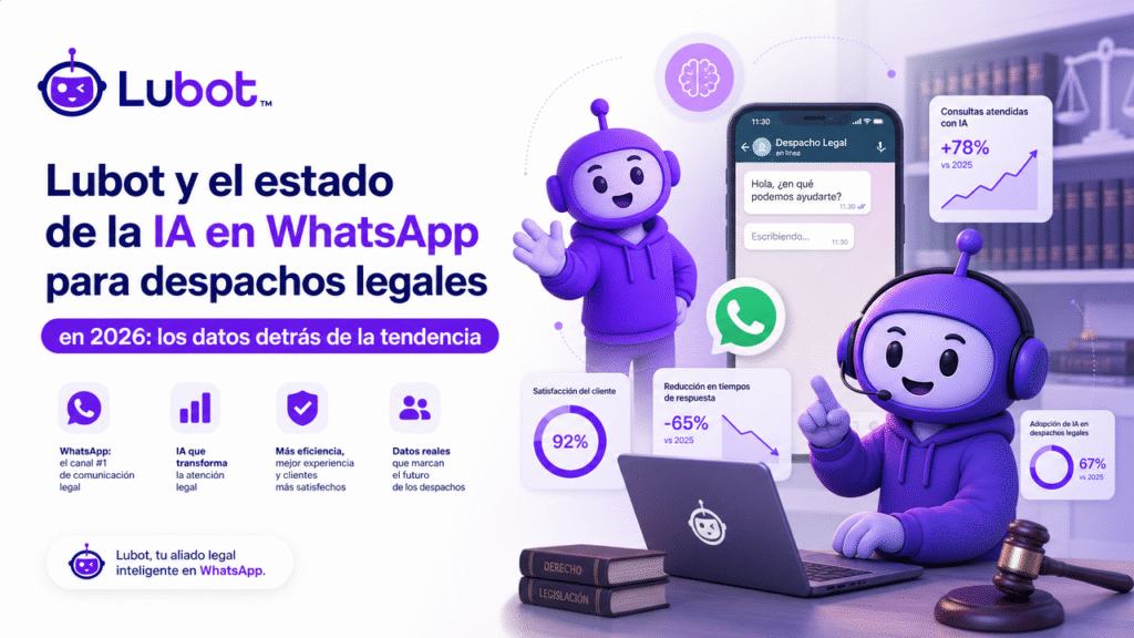 Lubot y el estado de la IA en WhatsApp para despachos legales en 2026: los datos detrás de la tendencia