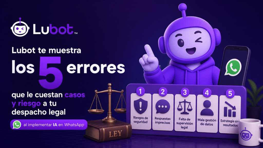 Lubot te muestra los 5 errores que le cuestan casos y riesgo a tu despacho legal al implementar IA en WhatsApp