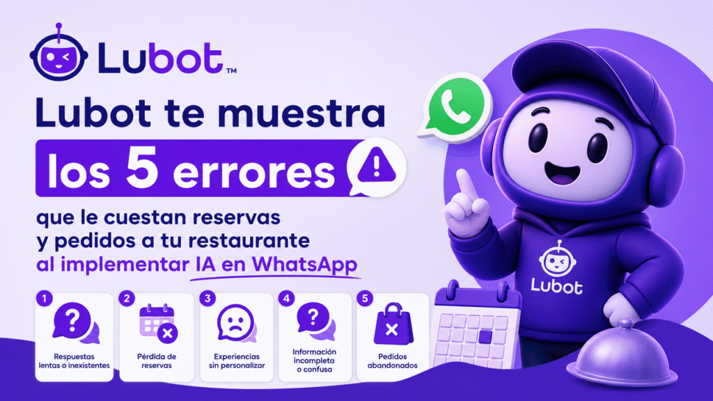 Lubot te muestra los 5 errores que le cuestan reservas y pedidos a tu restaurante al implementar IA en WhatsApp